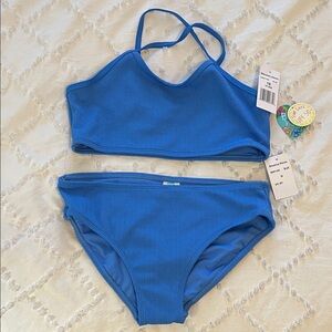 Blue Kids Swim Bikini breaking waves NWT